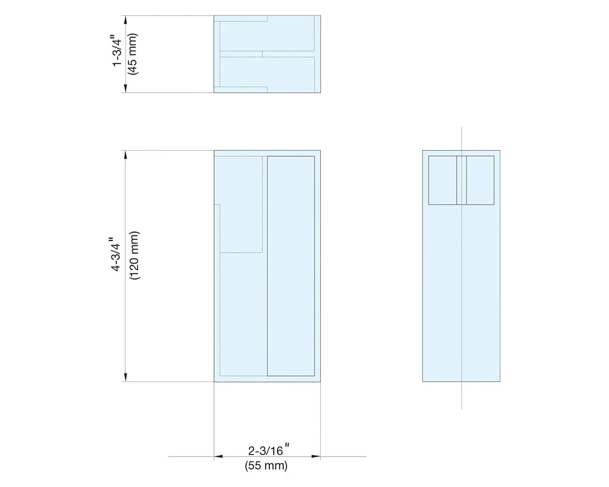Sugatsune Stainless Steel Sliding Door Pull For1-3/4in. Thick Door - (Satin Black) 3 Sugatsune Stainless Steel Sliding Door Pull For1-3/4in. Thick Door - (Satin Black) - Image 3