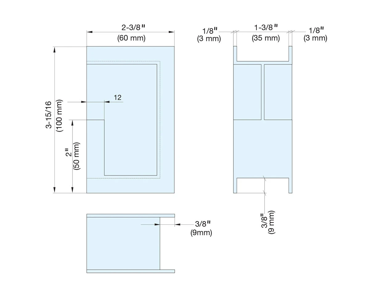 Sugatsune Stainless Steel Sliding Door Pull For 1-3/8in. Thick Door - (Satin Black) 4 Sugatsune Stainless Steel Sliding Door Pull For 1-3/8in. Thick Door - (Satin Black) - Image 4