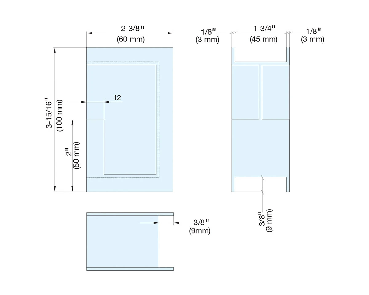 Sugatsune Stainless Steel Sliding Door Pull For 1-3/4in. Thick Door - (Satin Black) 4 Sugatsune Stainless Steel Sliding Door Pull For 1-3/4in. Thick Door - (Satin Black) - Image 4
