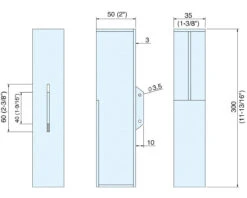 Sugatsune Stainless Steel 11-13/16" (300mm) Slim Sliding Door Pull For 1-3/8" (35mm) Thick Door - (Satin Stainless Steel) -Amerock Sales Shop dsi 4254s 300 35 big