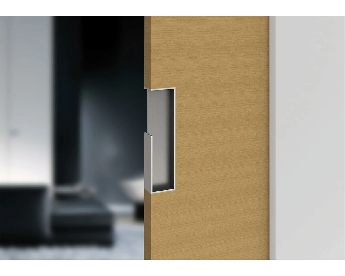 Sugatsune Stainless Steel 7-7/8" (200mm) Slim Sliding Door Pull For 1-3/4" (44mm) Thick Door - (Satin Stainless Steel) 6 Sugatsune Stainless Steel 7-7/8" (200mm) Slim Sliding Door Pull For 1-3/4" (44mm) Thick Door - (Satin Stainless Steel) - Image 6