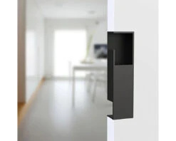 Sugatsune Stainless Steel 7-7/8" (200mm) Sliding Door Pull For 1-3/8" (35mm) Thick Door - (Satin Black) -Amerock Sales Shop dsi 4257 35 bl lifestyle big