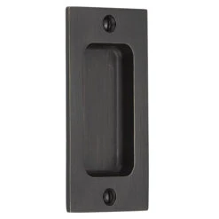 Emtek Sandcast Rustic Modern 4" (102mm) Rectangle Flush Pull - EACH -Amerock Sales Shop emt 220404 mb big
