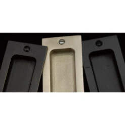 Emtek Sandcast Rustic Modern 8" (203mm) Rectangle Flush Pull - EACH -Amerock Sales Shop emt 22080 group shot big 1