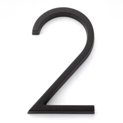 Emtek 7" (178mm) Modern House Numbers - (Flat Black) -Amerock Sales Shop emt 2832 us19 digit 2 big