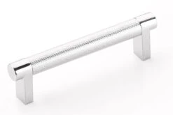 Emtek Select 4" (102mm) Center-to-Center Knurled Cabinet Pull (Polished Chrome)