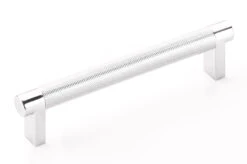 Emtek Select 5" (128mm) Center-to-Center Knurled Cabinet Pull (Polished Chrome)