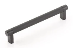 Emtek Select 6" (152mm) Center-to-Center Knurled Cabinet Pull (Flat Black)