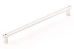 Emtek Select 8" (203mm) Center-to-Center Knurled Cabinet Pull (Polished Nickel)