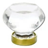 Emtek 1-1/4" (32mm) Old Town Clear Glass Cabinet Knob - (Unlacquered Brass)