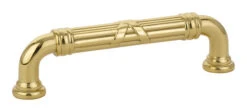 Emtek Ribbon And Reed 4" (102mm) Center-to-Center Estate Pull (Unlacquered Brass)
