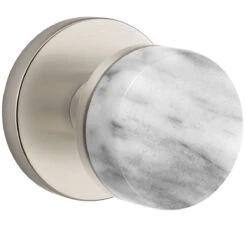 Emtek Select Conical White Marble Door Knobset W/Disk Rosette -Amerock Sales Shop emt cc disk marble us15 big