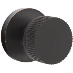 Emtek Select Conical Straight Knurled Door Knobset W/Disk Rosette -Amerock Sales Shop emt cc disk straight us10b big 2