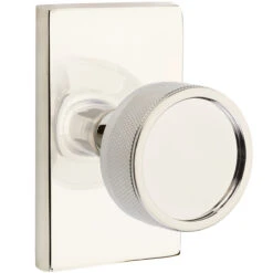 Emtek Select Conical Knurled Door Knobset W/Modern Rectangle Rosette -Amerock Sales Shop emt cc mr knurled us14 big 3