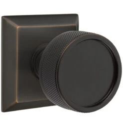 Emtek Select Conical Knurled Door Knobset W/Quincy Rosette -Amerock Sales Shop emt cc quincy knurled us10b big 2