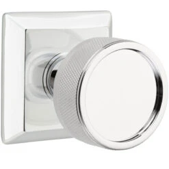 Emtek Select Conical Knurled Door Knobset W/Quincy Rosette -Amerock Sales Shop emt cc quincy knurled us26 big