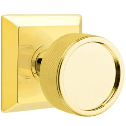 Emtek Select Conical Knurled Door Knobset W/Quincy Rosette -Amerock Sales Shop emt cc quincy knurled us3nl big 1