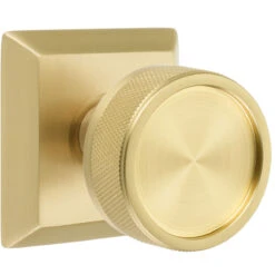 Emtek Select Conical Knurled Door Knobset W/Quincy Rosette