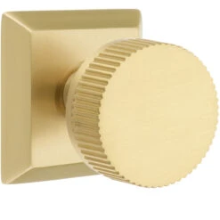 Emtek Select Conical Straight Knurled Door Knobset W/Quincy Rosette