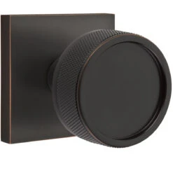 Emtek Select Conical Knurled Door Knobset W/Square Rosette -Amerock Sales Shop emt cc square knurled us10b big