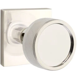 Emtek Select Conical Knurled Door Knobset W/Square Rosette -Amerock Sales Shop emt cc square knurled us14 big