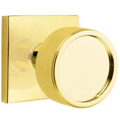 Emtek Select Conical Knurled Door Knobset W/Square Rosette -Amerock Sales Shop emt cc square knurled us3nl big 1