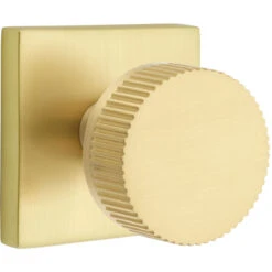Emtek Select Conical Straight Knurled Door Knobset W/Square Rosette