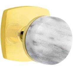 Emtek Select Conical White Marble Door Knobset W/Urban Modern Rosette -Amerock Sales Shop emt cc urban marble us3nl big 1