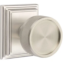 Emtek Select Conical Knurled Door Knobset W/Wilshire Rosette -Amerock Sales Shop emt cc wilshire knurled us15 big