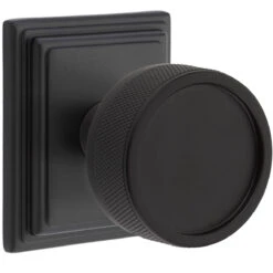 Emtek Select Conical Knurled Door Knobset W/Wilshire Rosette -Amerock Sales Shop emt cc wilshire knurled us19 big