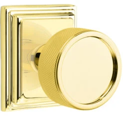 Emtek Select Conical Knurled Door Knobset W/Wilshire Rosette -Amerock Sales Shop emt cc wilshire knurled us3nl big 2