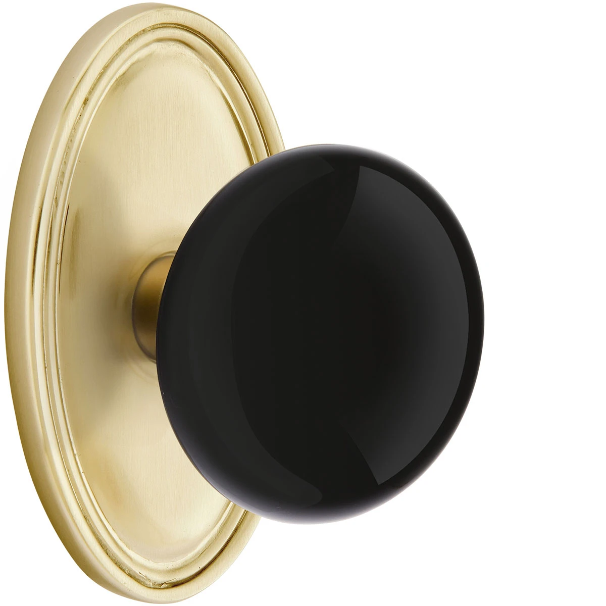 Emtek Ebony Porcelain Door Knobset W/Oval Rosette 17 Emtek Ebony Porcelain Door Knobset W/Oval Rosette - Image 17