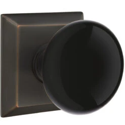 Emtek Ebony Porcelain Door Knobset W/Quincy Rosette 27 Emtek Ebony Porcelain Door Knobset W/Quincy Rosette -Amerock Sales Shop emt ebony quincy us10b big 1
