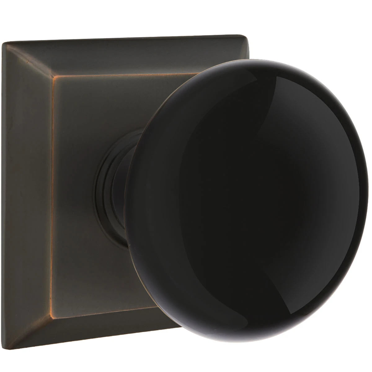Emtek Ebony Porcelain Door Knobset W/Quincy Rosette 7 Emtek Ebony Porcelain Door Knobset W/Quincy Rosette - Image 7