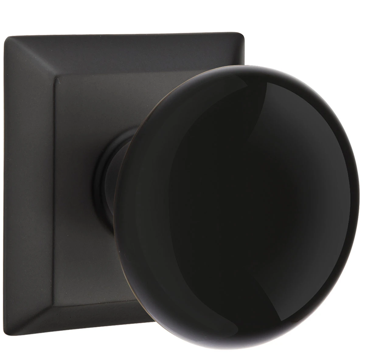 Emtek Ebony Porcelain Door Knobset W/Quincy Rosette 14 Emtek Ebony Porcelain Door Knobset W/Quincy Rosette - Image 14