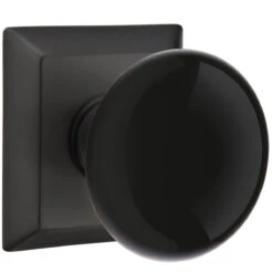 Emtek Ebony Porcelain Door Knobset W/Quincy Rosette 32 Emtek Ebony Porcelain Door Knobset W/Quincy Rosette -Amerock Sales Shop emt ebony quincy us19 big
