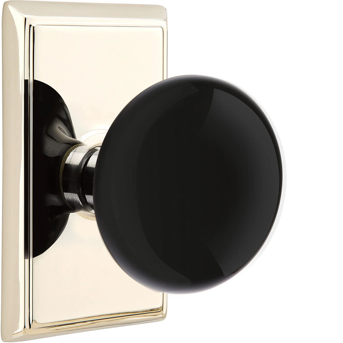 Emtek Ebony Porcelain Door Knobset W/Rectangle Rosette 8 Emtek Ebony Porcelain Door Knobset W/Rectangle Rosette - Image 8