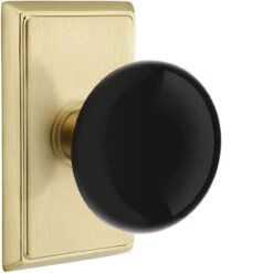 Emtek Ebony Porcelain Door Knobset W/Rectangle Rosette 34 Emtek Ebony Porcelain Door Knobset W/Rectangle Rosette -Amerock Sales Shop emt ebony rectangular us4 big 2