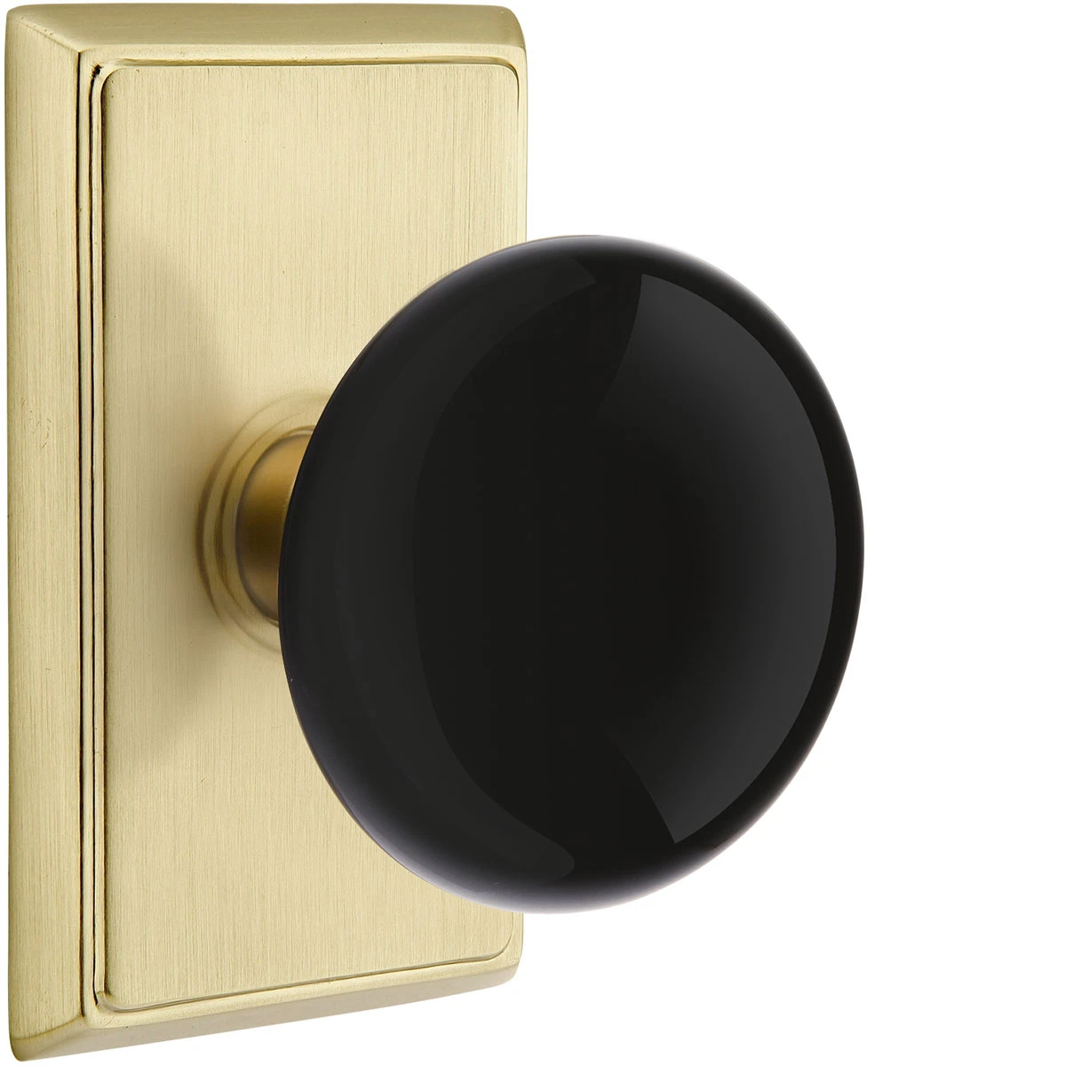 Emtek Ebony Porcelain Door Knobset W/Rectangle Rosette 20 Emtek Ebony Porcelain Door Knobset W/Rectangle Rosette - Image 20