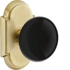 Emtek Ebony Porcelain Door Knobset W/#8 Rosette -Amerock Sales Shop emt ebony rosette8 us4 big 6