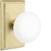 Emtek Ice White Porcelain Door Knobset W/Rectangle Rosette