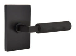 Emtek Select L-Square Straight Knurled Door Leverset W/Modern Rectangle Rosette -Amerock Sales Shop emt modern brass lever ls sk modern rectangular us19 web big