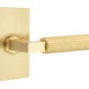 Emtek Select L-Square Straight Knurled Door Leverset W/Modern Rectangle Rosette
