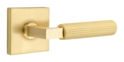 Emtek Select L-Square Straight Knurled Door Leverset W/Square Rosette -Amerock Sales Shop emt modern brass lever ls sk square us4 web big 1
