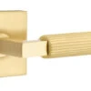 Emtek Select L-Square Straight Knurled Door Leverset W/Square Rosette