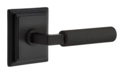 Emtek Select L-Square Straight Knurled Door Leverset W/Wilshire Rosette -Amerock Sales Shop emt modern brass lever ls sk wilshire us19 web big