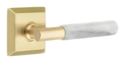 Emtek Select T-Bar White Marble Door Leverset W/Quincy Rosette -Amerock Sales Shop emt modern brass lever ta mrwh quincy us4 web big 4