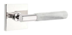 Emtek Select T-Bar White Marble Door Leverset W/Square Rosette -Amerock Sales Shop emt modern brass lever ta mrwh square us26 web. big