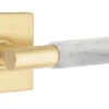 Emtek Select T-Bar White Marble Door Leverset W/Square Rosette