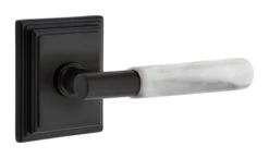 Emtek Select T-Bar White Marble Door Leverset W/Wilshire Rosette -Amerock Sales Shop emt modern brass lever ta mrwh wilshire us19 web big